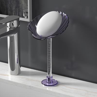 China Removable Plastic Shell Shape Soap Box Drain Soap Holder Bathroom Shower Soap Dish Viable New Design for sale