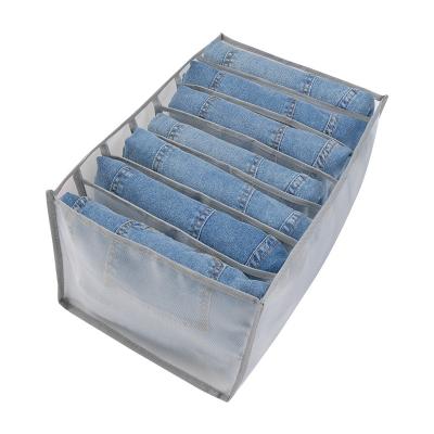 China Minimalist Jeans Compartment Storage Box Cabinet Clothes Drawer Mesh Separation Box Can Washed Foldable for sale