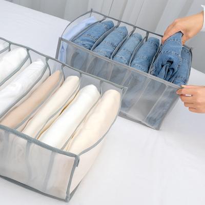 China Factory Price Wholesale Minimalist Foldable Jeans And Pants Storage Bag PVC Clothes Drawer Box for sale