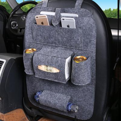 China Convenient Multi-Function Felt Cloth Car Backseat Car Backseat Organizer Bag Car Storage Auto Bag for sale