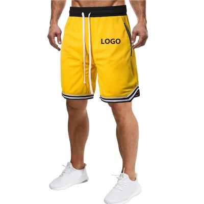 China Retro Pockets Vintage Logo Basketball Clothing Antibacterial Custom Dry Fit Polyester Mesh Basketball Shorts for sale