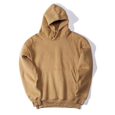 China Fashionable Anti-shrink Fleece White Good Quality Hoodie Pullover Brown Sweatshirt Simply Customized Mens Hoodies for sale