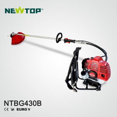 China Anti-Slip 2-Stroke 2-Stroke 2 Cylinder Grass Cutting Machine 43cc Hand Push Single Brush Cutter for sale