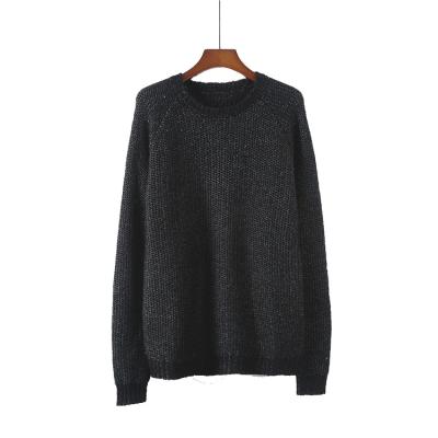 China High Quality Wholesale Dark Color Alpaca Mens Wool Sweater Crew Neck Sweater Man for sale