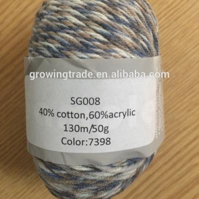 China Multi Variegated Color Sustainable Mercerized Wholesale Cotton Yarns Blended Good Quality Hand Knitting Yarn for sale