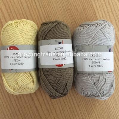 China Anti-bacteria hand wholesalers knitting yarns mercerized cotton gorgeous color for sale