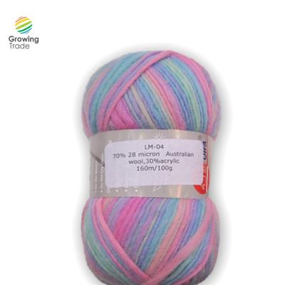 China Multicolor Anti-bacteria & 30% Yarn Manufacturer Australia 70% Wool Acrylic Blended Knitwear for sale