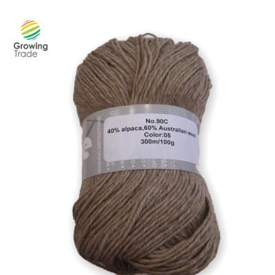 China No.90C Sustainable Hot Sale 40% Alpaca Wool 60% Alpaca Wool Mixed Knitting Yarn Mix Color Crochet Hand Knit Yarn for sale