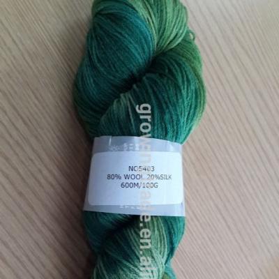 China Abrasion-resistant 80%wool/20%silk blended knitting yarn with smooth appearance for sale