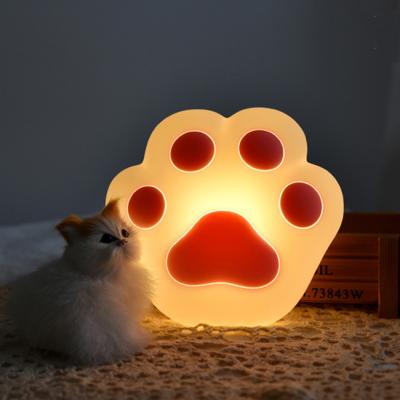 China Soft Cute Soft Lead Silicone Cat Paw Touch Control USB Charged Light Up Gifts for Kids Girls Boys Portable Night Light Lamp for sale