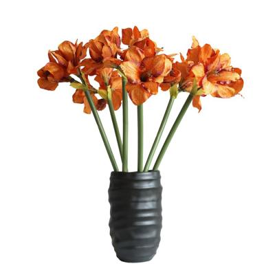 China Wholesale Widely Used Kaffir Lily Faux Orchid Artificial Flower Pile Plant For Wedding Decor for sale