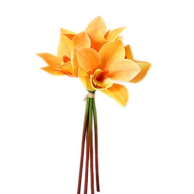 China Widely Used 3D Printing Artificial Real Touch Cymbidium Plant Wedding Bouquet Orchid Flowers for sale