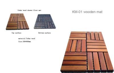 China Steam room accessories , 30x30cm Plastic/ wooden anti-slip floor mat for sale