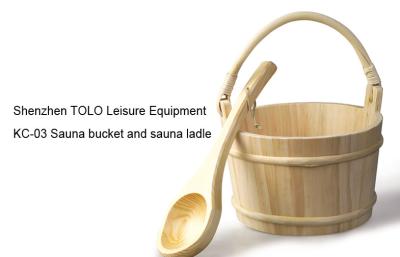 China Wood sauna bucket and ladle for sale