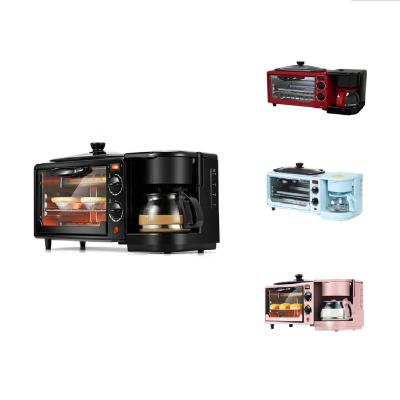 China Hot Sales RV Multifunctional 3 in 1 Breakfast Set Toaster Coffee Maker 3 in 1 Breakfast Maker with Toast Oven Coffee Pot Frying Pan for sale