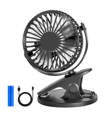 China 360 Degree Rotation Quiet Battery USB Rechargeable Clip Table Fan Mini Portable Battery Operated Hotel Stroller for sale