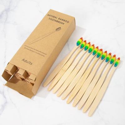 China Disposable Toothbrush Charcoal Bamboo Brush - Natural Bamboo Toothbrush with Charcoal Fiber Bristles for Teeth for sale