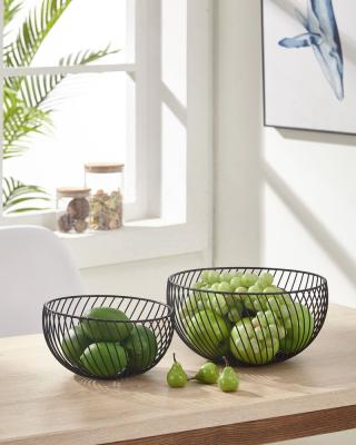 China Stocked High-quality Cheap wholesale Iron Wire Round-shaped fruit storage baskets for kitchen Mesh Storage Basket for sale