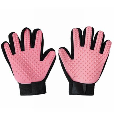 China Sustainable Pet Massage Deshedding Bath Brush Hair Removal Pet Grooming Gloves for sale