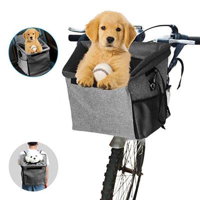 China Sustainable Cat Pet Carrier Backpack Dog Bicycle Basket for sale