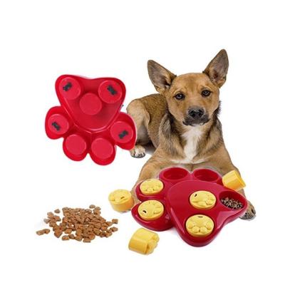 China Viable Puzzle Paw Hide Training Treat Dog Interactive Treats Dispenser Food Dish Toy for sale