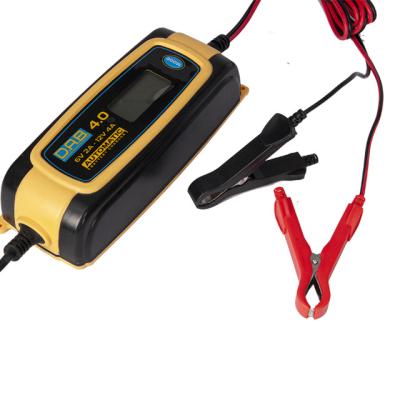 China Pulse Repair Lead acid Battery Charger 12V 4A motorcycle car battery charger temperature control compensation 12V charger LCD for sale