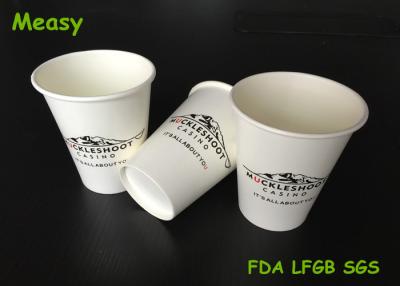 China White Cold Drink Paper Cups , Black Logo Printing custom printed paper cups 12oz for sale