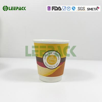 China Das gezeichnete PET isolierte Papierschale, doppelwandiges Kaffeetassen Flexo-Drucken zu verkaufen