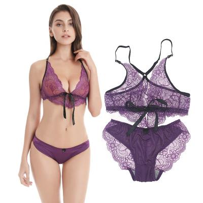 China Sporty women set sexy embroidery bra and thong sexy lingerie set sexy bikini girl underwear bra brief bra brief lingerie for sale