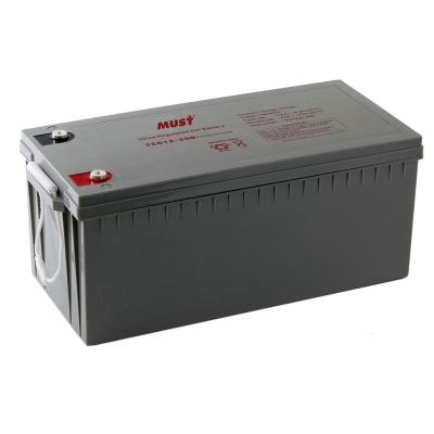 China UPS MUST 12V 200Ah Solar Gel Sealed Lead Acid Battery For Solar PV for sale