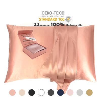 China Top Non-Toxic 6A Grade Natury Mulberry Silk Luxury Pillowcase Hidden Zipper Silk Pillow Case for sale