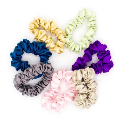 China Wholesale 100 Fashion Mulberry Silk Scrunchies 16MM Silk Satin Hair Scrunchies 4CM Hair Scrunchies for sale