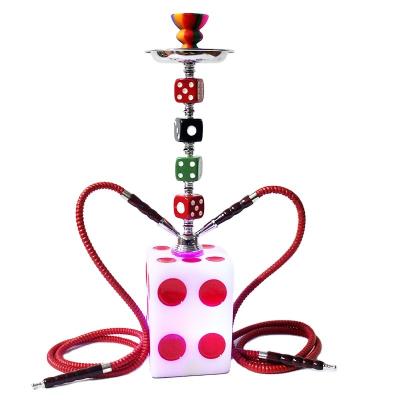 China Other novelty wholesale dice two pipe led 50cm height shesha hookah for sale