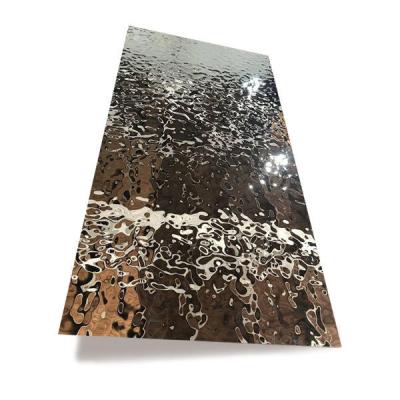 China Chemical 304 8k golden mirror hammer corrugated steel sheet stainless steel sheet for sale