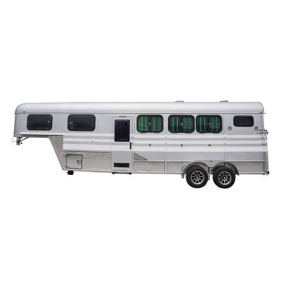 China Other High Quality Aluinum Floor Horse Region Gooseneck 3 Horse Trailer Horse Trailers With Living Quarters for sale