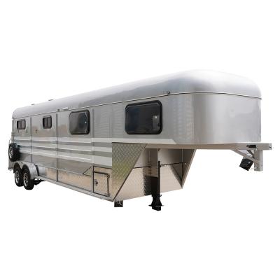 China Pick Up High Horse Design Straight Horse Load Trailer Gooseneck Live Quarters Best Selling Straight Horse Trailer for sale