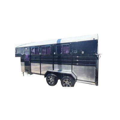 China Take The Horse Trailer Easy To Use Economical Two Gooseneck Pull Horse Trailer Horse Bumper Float for sale