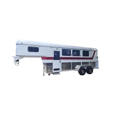 China Taking the horse the most popular comfortable 3 horse gooseneck horse-trailer of the pull bumper trailer for sale