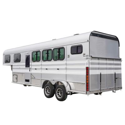 China Take the horse luxury gooseneck 3 horse trailer good quality straight load horse trailer for sale