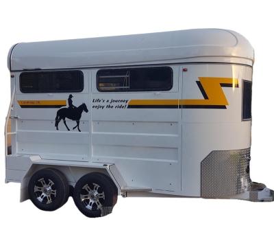 China Take Horse Good Quality Full Size Horse Trailer 2 Horse Trailer With Sliding Windows for sale