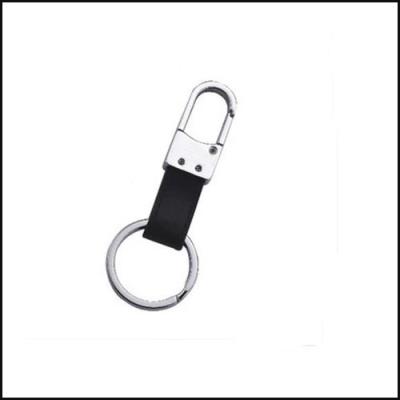 China stainless steel Leather loop Keychain keyrings logo for sale