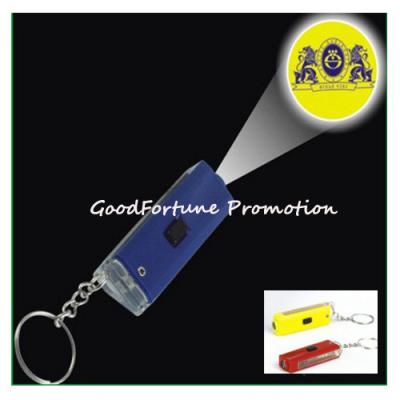 China promotion printed logo Abs projection flashlight torch keychain keyrings gift for sale