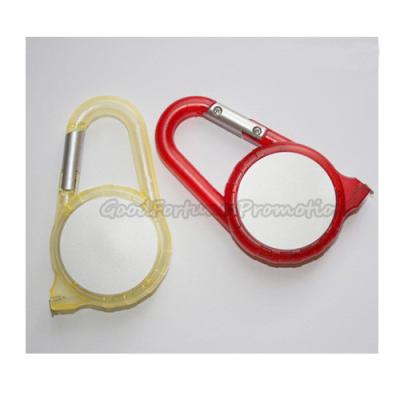 China Hot Sale Eco Abs promotional logo advertising carabiners keychain with tape keyring gift for sale