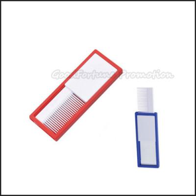 China Hot Sale Promotional printed logo Eco Abs portable mirror with comb business gift for sale