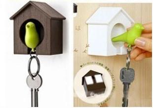 China Plastic Little Bird House Whistle Finder Key Chains  promotion gift for sale