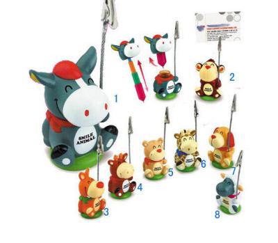 China New Cartoon animal ball pen with card holder clip promotion gift for sale