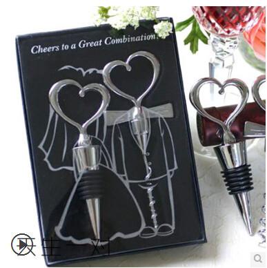 China New creative gift product wedding gift stainless steel bottle opener+stopper for sale