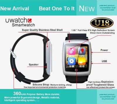 China Hot U18 Smart Wrist Watch Sport smart watch Bluetooth Mobile Phone Andriod Smart Watch for sale