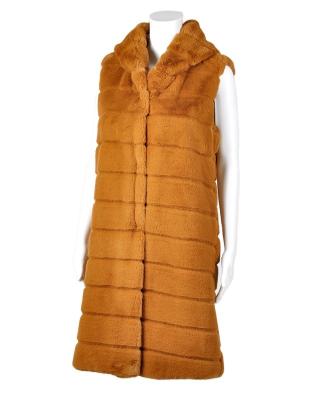 China High Quality Viable Newcomer Accept OEM Winter Cheap Women Faux Fur Vest Along With Hood for sale