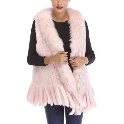 China 2021 Anti-wrinkle Fashion Winter Miss Rabbit Thick Handmaking Faux Fur Vest for sale